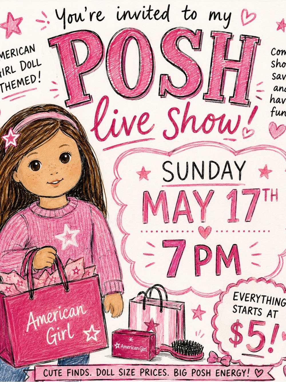 POSH LIVE SHOW • American Girl Theme • Sunday 7PM